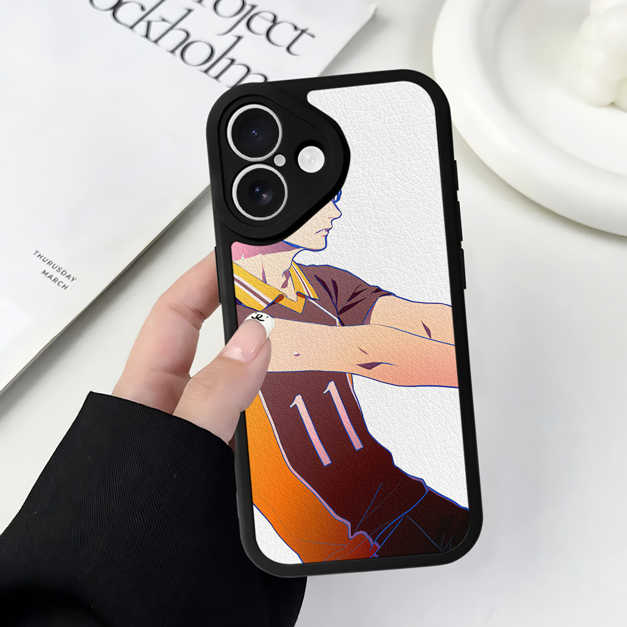 （画像用） ハイキュー!! Haikyu!! 【iPhone 16シリーズ対応】シリコンスマホケース（レザー調） 材質：シリコン